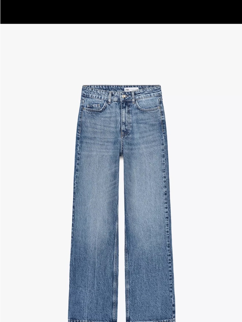 Zara Women's Wide-Leg High-Rise Jeans - Medium Blue